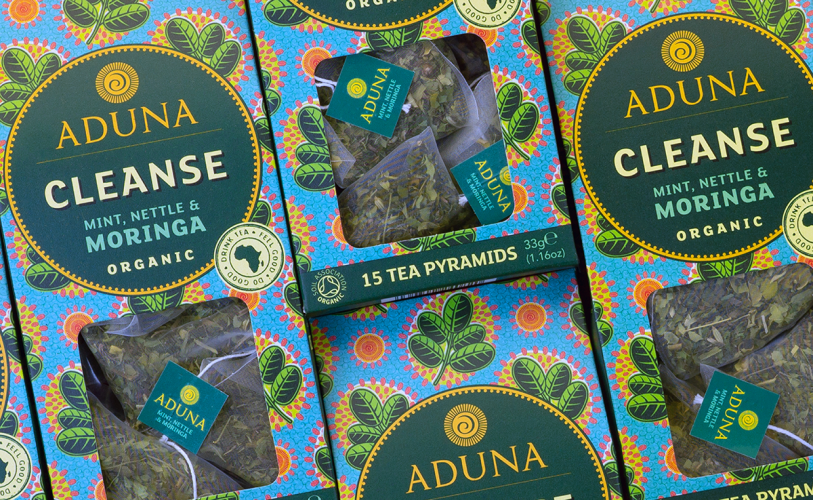 阿杜納茶品牌包裝設計,大膽而生動食品vi設計