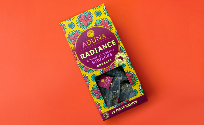 阿杜納茶品牌包裝設計,大膽而生動食品vi設計