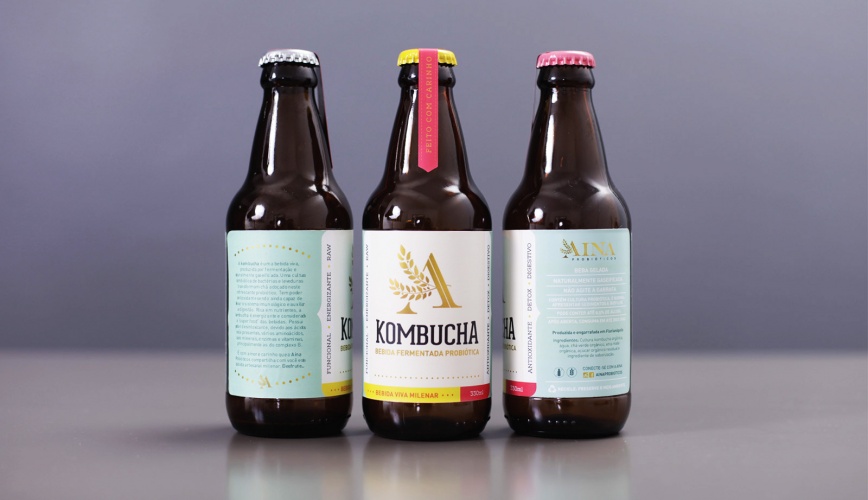 飲料品牌AinaKombucha品牌設(shè)計(jì)和產(chǎn)品包裝